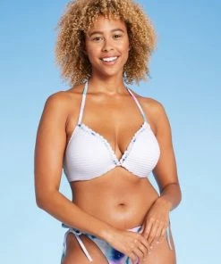 Deals 🔥 Women's Light Lift Crochet Bikini Top - Shade & Shore™ Blue Tie-Dye 🔔 -Swimsuits Official Site unnamed file 5434