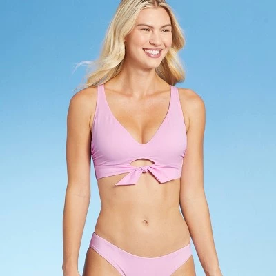Best Pirce ✨ Women's Tie-Front Bralette Bikini Top - Shade & Shore™ Light Pink 💯 14 Best Pirce ✨ Women's Tie-Front Bralette Bikini Top - Shade & Shore™ Light Pink 💯 - Image 12