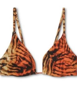 Best Sale ✨ Women's Triangle Bikini Top - Shade & Shore™ Tiger Print 🎉 -Swimsuits Official Site unnamed file 5549