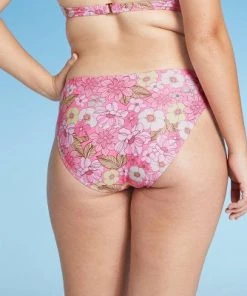 Buy ❤️ Juniors' V High Leg Bikini Bottom - Xhilaration™ Pink Floral Print ⭐