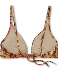 Best Sale ✨ Women's Triangle Bikini Top - Shade & Shore™ Tiger Print 🎉 -Swimsuits Official Site unnamed file 5550