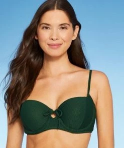Best Pirce ⌛ Women's Light Lift Tie-Front Keyhole Pique Textured Bikini Top - Shade & Shore™ Dark Green 🔥 35 Best Pirce ⌛ Women's Light Lift Tie-Front Keyhole Pique Textured Bikini Top - Shade & Shore™ Dark Green 🔥 -Swimsuits Official Site unnamed file 5605