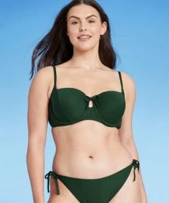 Best Pirce ⌛ Women's Light Lift Tie-Front Keyhole Pique Textured Bikini Top - Shade & Shore™ Dark Green 🔥 36 Best Pirce ⌛ Women's Light Lift Tie-Front Keyhole Pique Textured Bikini Top - Shade & Shore™ Dark Green 🔥 -Swimsuits Official Site unnamed file 5606