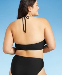 Brand new 🧨 Women's Double Ruffle High Neck Bikini Top - Sea Angel Black ✨ -Swimsuits Official Site unnamed file 5639