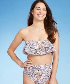 Best deal ⌛ Women's Double Ruffle Bandeau Bikini Top - Kona Sol™ Multi ❤️ -Swimsuits Official Site unnamed file 5692