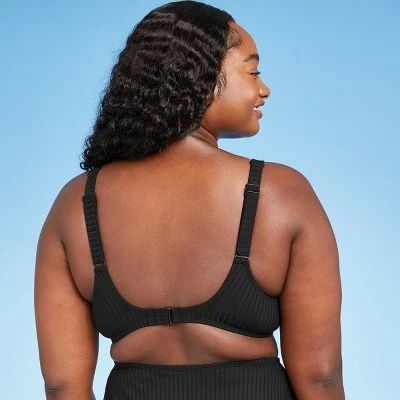 Cheap π Women's Ribbed Textured Scoop Bikini Top - Kona Solβ’ Black π 6 Cheap π Women's Ribbed Textured Scoop Bikini Top - Kona Solβ’ Black π - Image 4