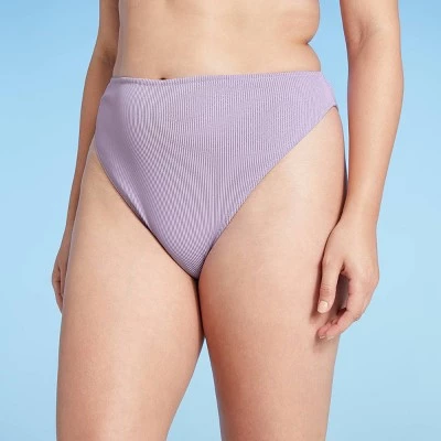Cheap 🔔 Women's High Waist Extra High Leg Extra Cheeky Bikini Bottom - Shade & Shore™ Lilac Purple Lurex 🎉 5 Cheap 🔔 Women's High Waist Extra High Leg Extra Cheeky Bikini Bottom - Shade & Shore™ Lilac Purple Lurex 🎉 - Image 3