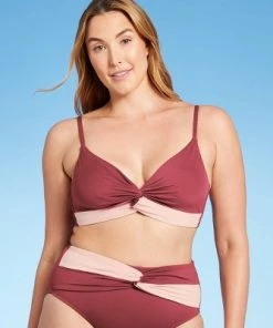 Cheapest ⭐ Women's Colorblock Twist Bikini Top - Kona Sol™ Enhanced Plum ❤️ -Swimsuits Official Site unnamed file 5766