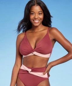 Cheapest ⭐ Women's Colorblock Twist Bikini Top - Kona Sol™ Enhanced Plum ❤️ -Swimsuits Official Site unnamed file 5775