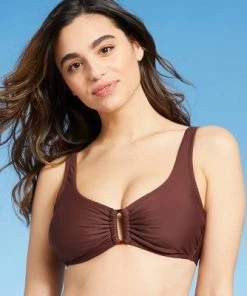 Best Pirce 🔥 Women's Rectangle Bralette Bikini Top - Kona Sol™ Mulberry Brown 🤩 -Swimsuits Official Site unnamed file 5807