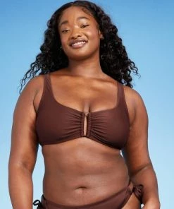 Best Pirce 🔥 Women's Rectangle Bralette Bikini Top - Kona Sol™ Mulberry Brown 🤩 -Swimsuits Official Site unnamed file 5808