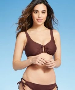 Best Pirce 🔥 Women's Rectangle Bralette Bikini Top - Kona Sol™ Mulberry Brown 🤩 -Swimsuits Official Site unnamed file 5813