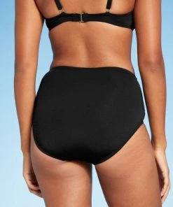 Best reviews of 💯 Women's Shirred High Coverage High Waist Bikini Bottom - Kona Sol™ Dark Green 🧨