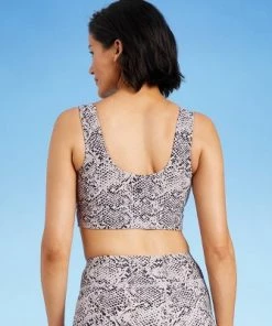 Buy ✨ Women's Longline Wide Strap Bikini Top - All in Motion™ Snake Print 🤩