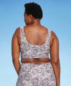 Buy ✨ Women's Longline Wide Strap Bikini Top - All in Motion™ Snake Print 🤩 -Swimsuits Official Site unnamed file 5857