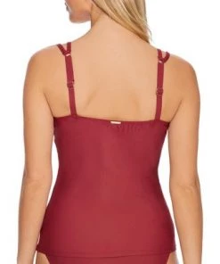 New 😀 Sunsets Women's Tuscan Red Taylor Underwire Tankini Top - 75D-TUSRE 😀