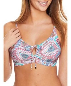 Promo 🎁 Sunsets Women's Vivid Plumes Kauai Underwire Bralette Bikini Top - 54D-VIVPL ⌛