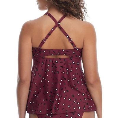 Promo 🌟 Birdsong Women's Wildside Plum Pie Tie Front Underwire Tankini Top - S10177-WILDS 🔥 3 Promo 🌟 Birdsong Women's Wildside Plum Pie Tie Front Underwire Tankini Top - S10177-WILDS 🔥