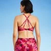 Cheap 😀 Women's Square Neck Tie Back Bikini Top - All in Motion™ Black & Pink Floral ✨ -Swimsuits Official Site unnamed file 5923