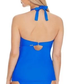 Wholesale 😀 Sunsets Women's Electric Blue Muse Halter Underwire Tankini Top - 73D-ELEBL 👏