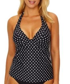 Wholesale 🤩 Sunsets Women's Black Dot Muse Underwire Tankini Top - 73D-BKDT ⭐