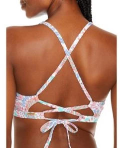 Flash Sale 👍 Sunsets Women's Vivid Plumes Brandi Bralette Bikini Top - 68T-VIVPL ✔️