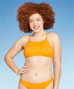 Coupon 💯 Juniors' Ribbed High Neck Bikini Top - Xhilaration™ Mango Orange 😍 -Swimsuits Official Site unnamed file 6047