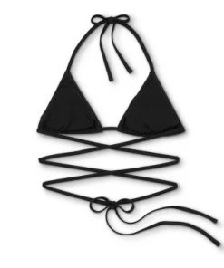 Best reviews of ⭐ Juniors' Triangle Wrap Bikini Top - Xhilaration™ Black 😀 -Swimsuits Official Site unnamed file 6064