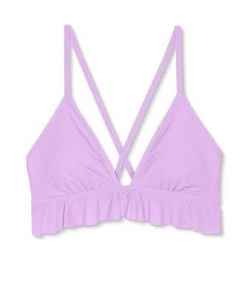 Coupon ❤️ Juniors' Ruffle Triangle Bikini Top - Xhilaration™ Lavender 🎁 -Swimsuits Official Site unnamed file 6087