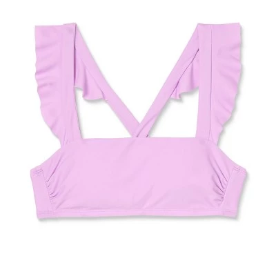 New š Juniors' Ruffle Strap Bralette Bikini Top - Xhilaration⢠Lavender ⨠7 New š Juniors' Ruffle Strap Bralette Bikini Top - Xhilaration⢠Lavender ⨠- Image 5