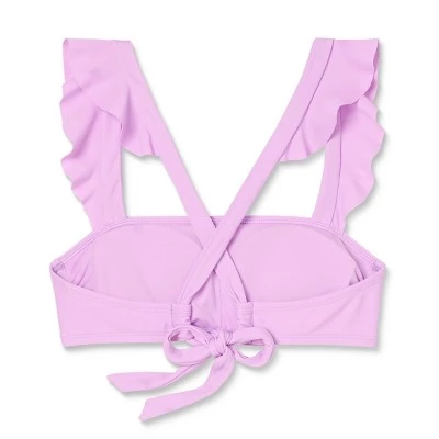 New š Juniors' Ruffle Strap Bralette Bikini Top - Xhilaration⢠Lavender ⨠8 New š Juniors' Ruffle Strap Bralette Bikini Top - Xhilaration⢠Lavender ⨠- Image 6