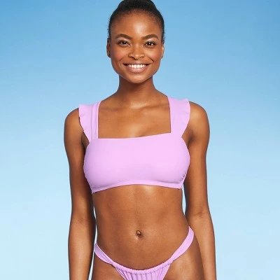 New š Juniors' Ruffle Strap Bralette Bikini Top - Xhilaration⢠Lavender ⨠14 New š Juniors' Ruffle Strap Bralette Bikini Top - Xhilaration⢠Lavender ⨠- Image 12