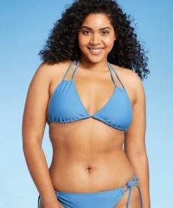 New 👏 Juniors' String Triangle Bikini Top - Xhilaration™ Blue Denim 💯 -Swimsuits Official Site unnamed file 6103