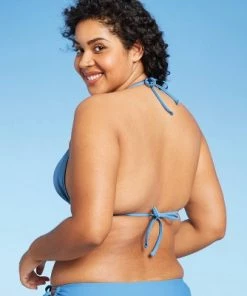 New 👏 Juniors' String Triangle Bikini Top - Xhilaration™ Blue Denim 💯 -Swimsuits Official Site unnamed file 6104