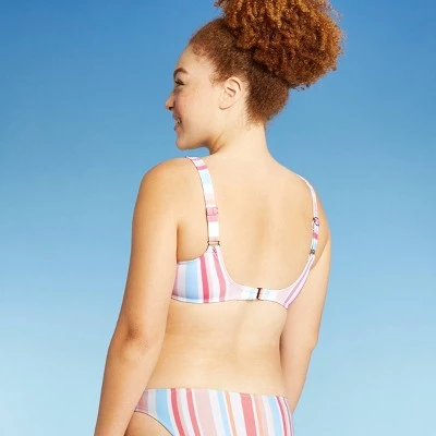 Cheapest ⭐ Juniors' Scoop Neck Bralette Bikini Top - Xhilaration™ Multi Stripe 🧨 6 Cheapest ⭐ Juniors' Scoop Neck Bralette Bikini Top - Xhilaration™ Multi Stripe 🧨 - Image 4