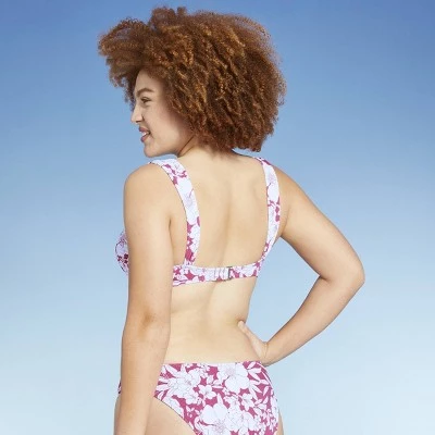 Flash Sale š„ Juniors' Ribbed Knot-Front Bralette Bikini Top - Xhilaration⢠Berry Pink Floral Print ā 6 Flash Sale š„ Juniors' Ribbed Knot-Front Bralette Bikini Top - Xhilaration⢠Berry Pink Floral Print ā - Image 4