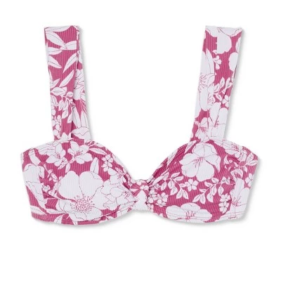 Flash Sale š„ Juniors' Ribbed Knot-Front Bralette Bikini Top - Xhilaration⢠Berry Pink Floral Print ā 7 Flash Sale š„ Juniors' Ribbed Knot-Front Bralette Bikini Top - Xhilaration⢠Berry Pink Floral Print ā - Image 5