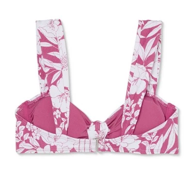 Flash Sale š„ Juniors' Ribbed Knot-Front Bralette Bikini Top - Xhilaration⢠Berry Pink Floral Print ā 8 Flash Sale š„ Juniors' Ribbed Knot-Front Bralette Bikini Top - Xhilaration⢠Berry Pink Floral Print ā - Image 6