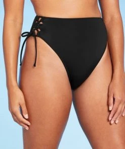 Best reviews of 🛒 Women's Lace-Up High Waist High Leg Extra Cheeky Bikini Bottom - Shade & Shore™ Black 🎁 -Swimsuits Official Site unnamed file 623