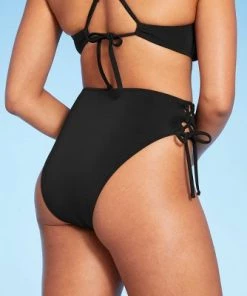 Best reviews of 🛒 Women's Lace-Up High Waist High Leg Extra Cheeky Bikini Bottom - Shade & Shore™ Black 🎁 -Swimsuits Official Site unnamed file 624