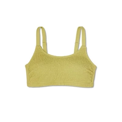 Buy ✨ Juniors' Plus Size Smocked Bralette Bikini Top - Xhilaration™ Olive Green 26W 🎁 5 Buy ✨ Juniors' Plus Size Smocked Bralette Bikini Top - Xhilaration™ Olive Green 26W 🎁 - Image 3