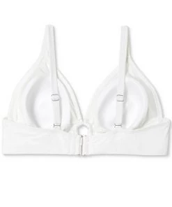 Hot Sale 🎉 Juniors' Plus Size Ribbed Ring Front Triangle Bikini Top - Xhilaration™ White 🔔 -Swimsuits Official Site unnamed file 6263