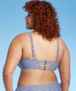 Flash Sale ⌛ Juniors' Plus Size Bralette Bikini Top - Xhilaration™ Navy/White Stripe 🎉