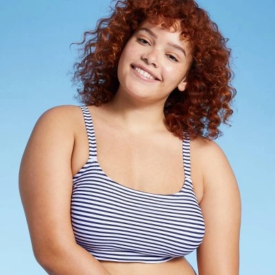 Flash Sale ⌛ Juniors' Plus Size Bralette Bikini Top - Xhilaration™ Navy/White Stripe 🎉 4 Flash Sale ⌛ Juniors' Plus Size Bralette Bikini Top - Xhilaration™ Navy/White Stripe 🎉 - Image 2