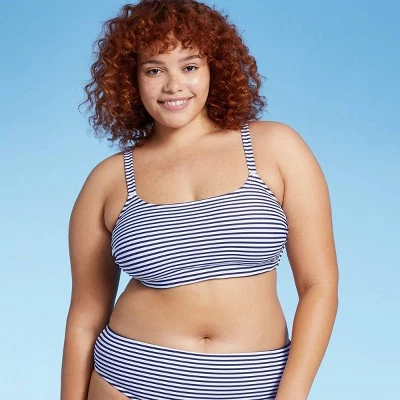 Flash Sale ⌛ Juniors' Plus Size Bralette Bikini Top - Xhilaration™ Navy/White Stripe 🎉 10 Flash Sale ⌛ Juniors' Plus Size Bralette Bikini Top - Xhilaration™ Navy/White Stripe 🎉 - Image 8