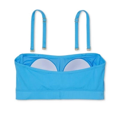 Brand new 🌟 Juniors' Plus Size Ribbed Longline Bandeau Bikini Top - Xhilaration™ Blue 😍 6 Brand new 🌟 Juniors' Plus Size Ribbed Longline Bandeau Bikini Top - Xhilaration™ Blue 😍 - Image 4