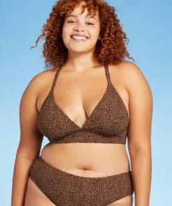 Buy ✔️ Juniors' Plus Size Ribbed Triangle Bikini Top - Xhilaration™ Brown 💯 -Swimsuits Official Site unnamed file 6288