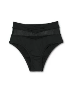 Promo ⭐ Women's Mesh Insert High Waist Bikini Bottom - Shade & Shore™ Black 🎉 -Swimsuits Official Site unnamed file 631