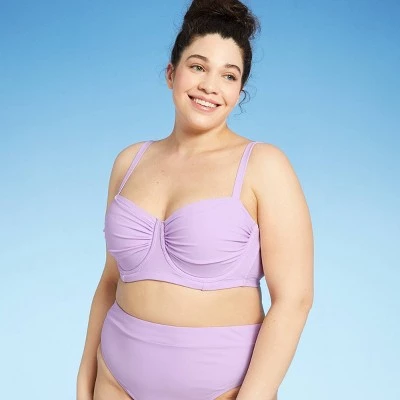 Cheapest 🛒 Juniors' Plus Size Shirred Underwire Bikini Top - Xhilaration™ Lilac Purple 😀 12 Cheapest 🛒 Juniors' Plus Size Shirred Underwire Bikini Top - Xhilaration™ Lilac Purple 😀 - Image 10