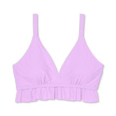 Coupon ⌛ Juniors' Plus Size Ruffle Triangle Bikini Top - Xhilaration™ Lavender 👏 5 Coupon ⌛ Juniors' Plus Size Ruffle Triangle Bikini Top - Xhilaration™ Lavender 👏 - Image 3